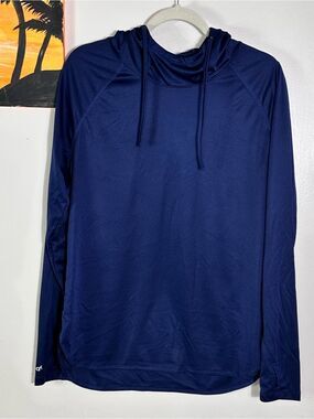 Baleaf Men's Navy Performance Hooded Long Sleeve Top